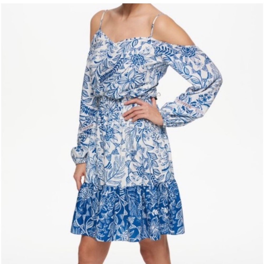 Eliza J Blue and White Dress